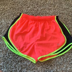 Athletic Nike shorts- bright pink and neon yellow
